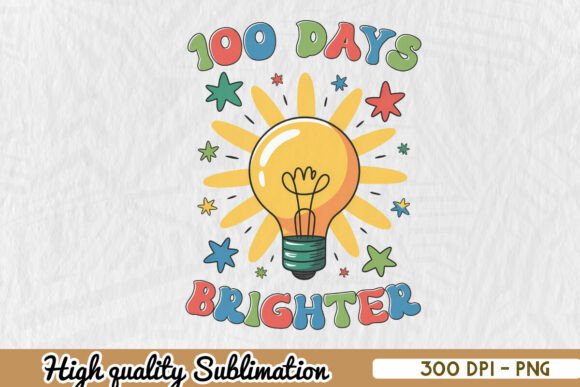 100 Days Brighter Back to School PNG