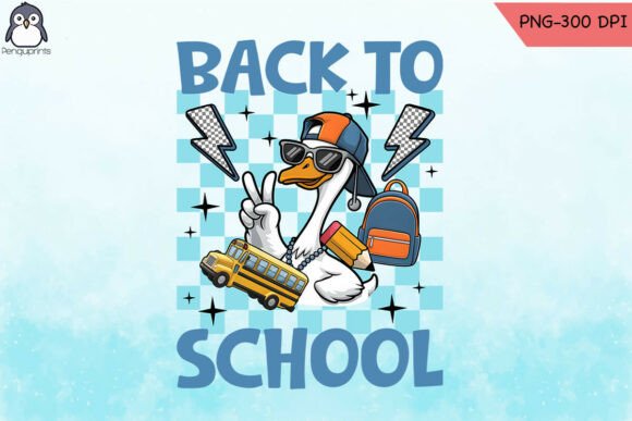 Back to School Chill Vibes Goose PNG: Graphics for Crafts & Branding