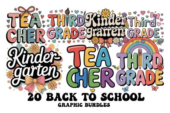 Back to School Graphics & T-Shirt Designs Bundle