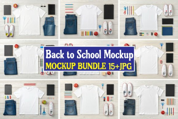Back to School Mockup Bundle 01: Graphics for Real Product Mockups