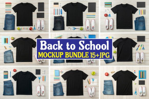 Back to School Mockup Bundle 07: Graphics for Real Product Mockups