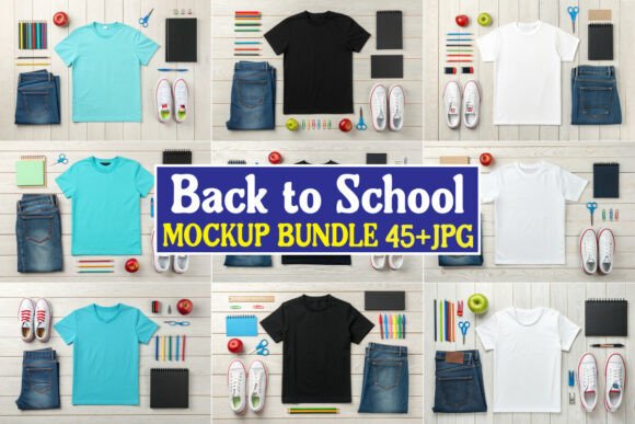 Back to School Mockup Bundle 08: Graphics for Product Mockups