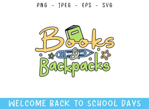 Books and Backpacks Back to School Days Graphics