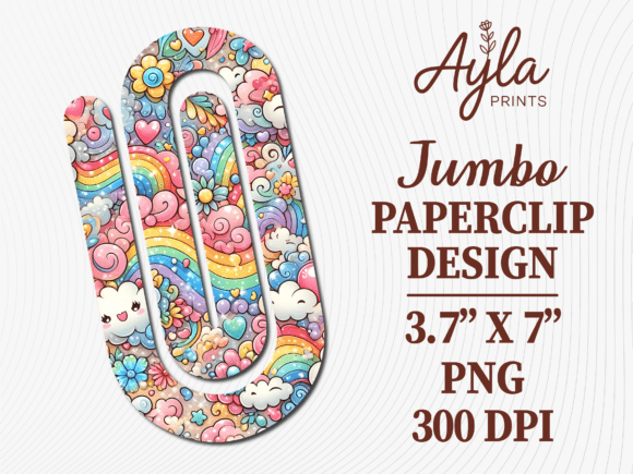 Cute Pastel Kawaii Jumbo Paperclip PNG: Graphics for Crafts & Local Branding