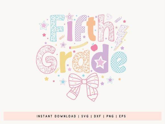 Fifth Grade, Back to School Coquette SVG