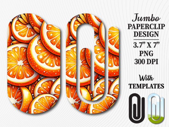 Fresh Sliced Orange Jumbo Paperclip PNG: Graphics for Crafts