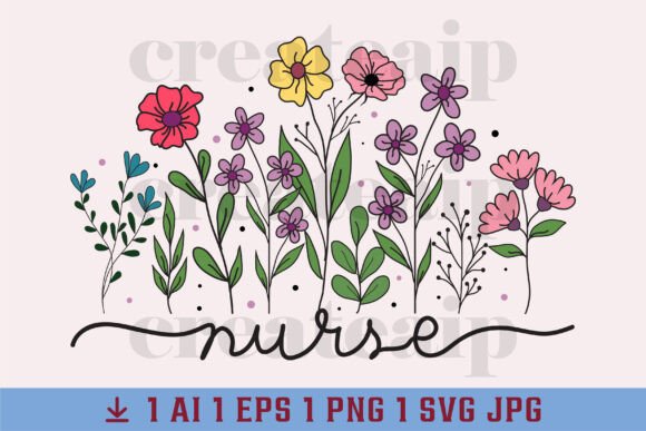 Nurse Flower PNG Nurse SVG Boho Floral