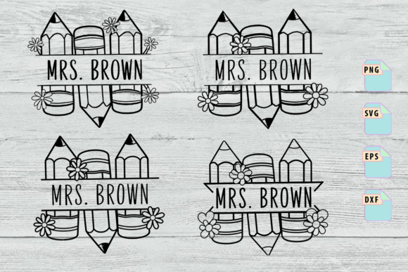Pencil Name Frame SVG Design Bundle: Graphics for T-Shirt Designs