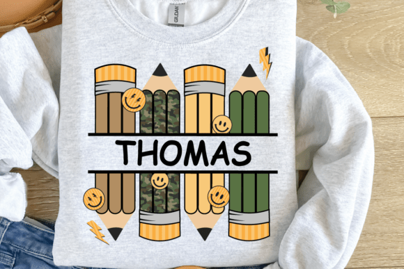 Personalized Pencil Kid Name PNG: Graphics for Crafts & Branding