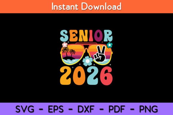 Retro Senior 2026 Graphics for Crafts