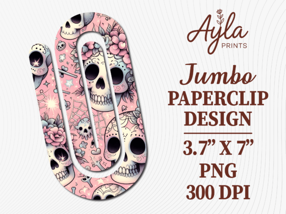 Skull Spooky Halloween Jumbo Paperclip Graphics for Crafts