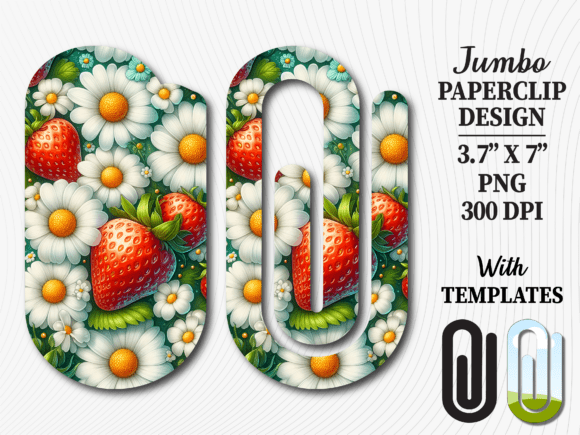 Strawberry Daisy Fruit Jumbo Paperclip Graphics